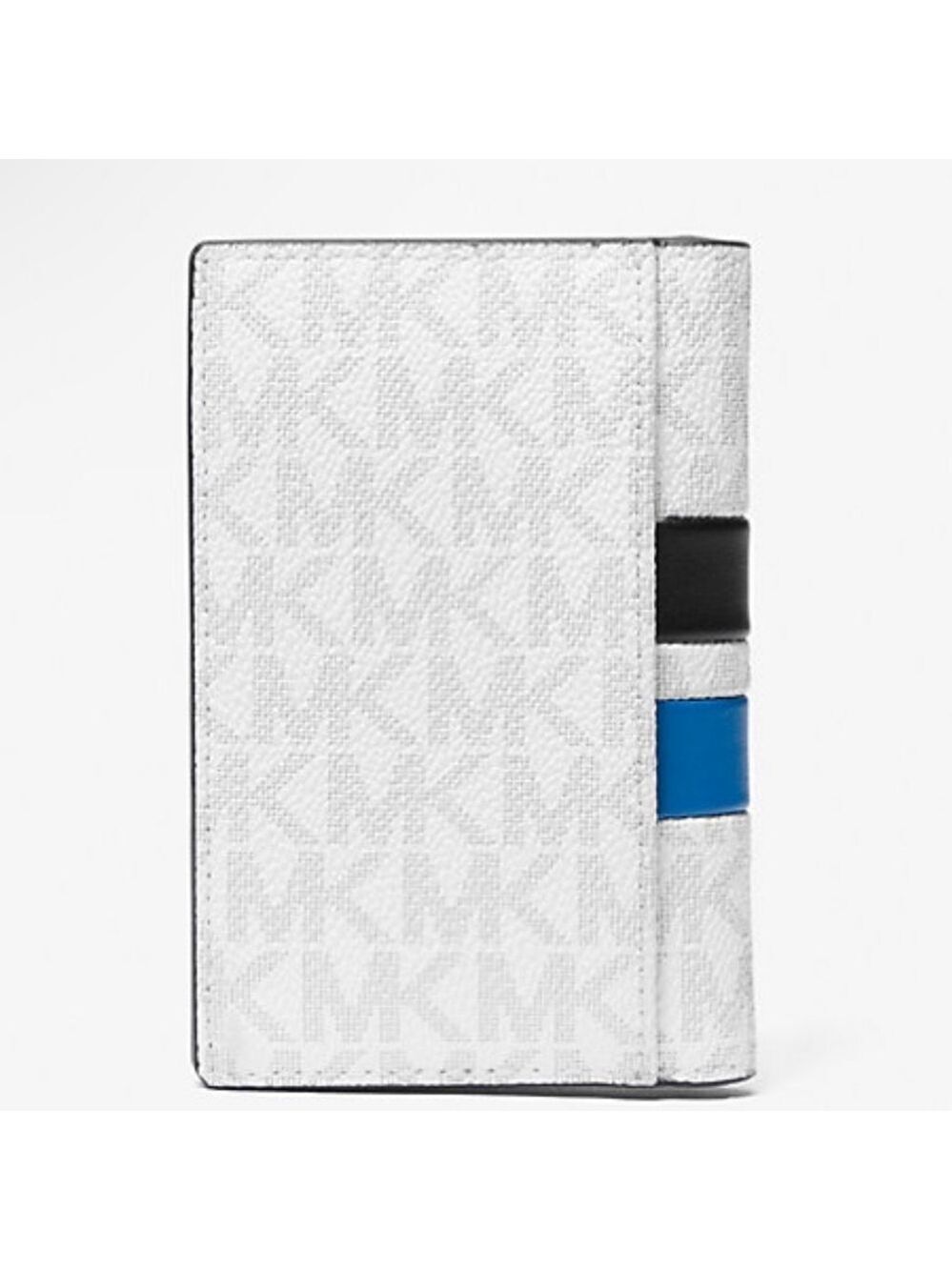 Michael Kors Signature Stripe Card Case Bifold Wallet Bright White NWT - Picture 3 of 3